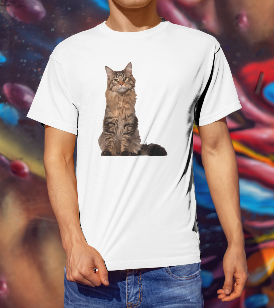 Maine Coon Cat Maine Coon Body Realistic Feline T-Shirt