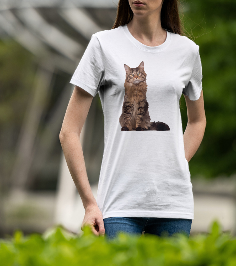 Maine Coon Cat Maine Coon Body Realistic Feline T-Shirt