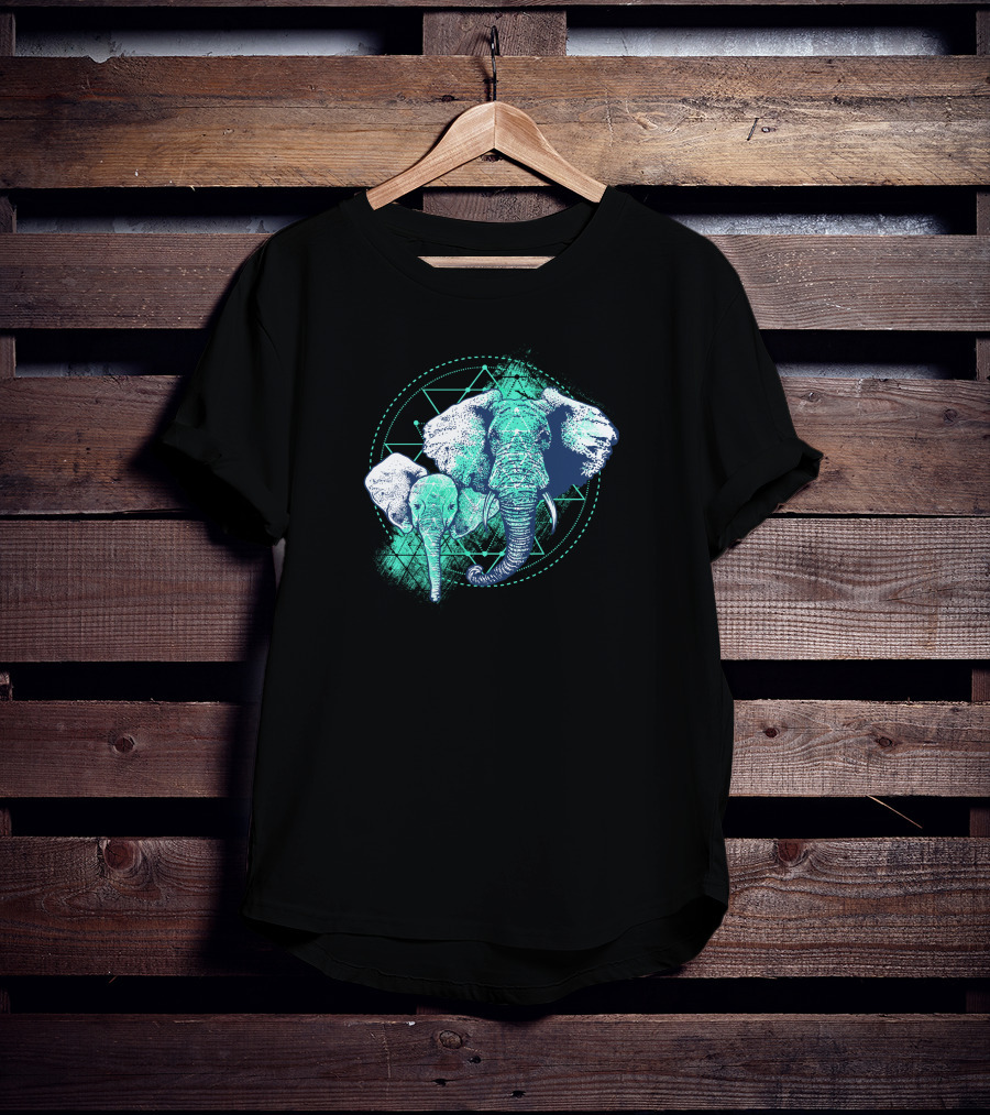 Magic Elephant Geometric Triangles T-Shirt