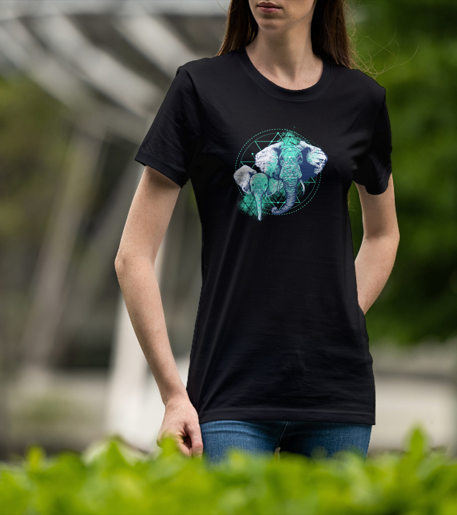 Magic Elephant Geometric Triangles T-Shirt