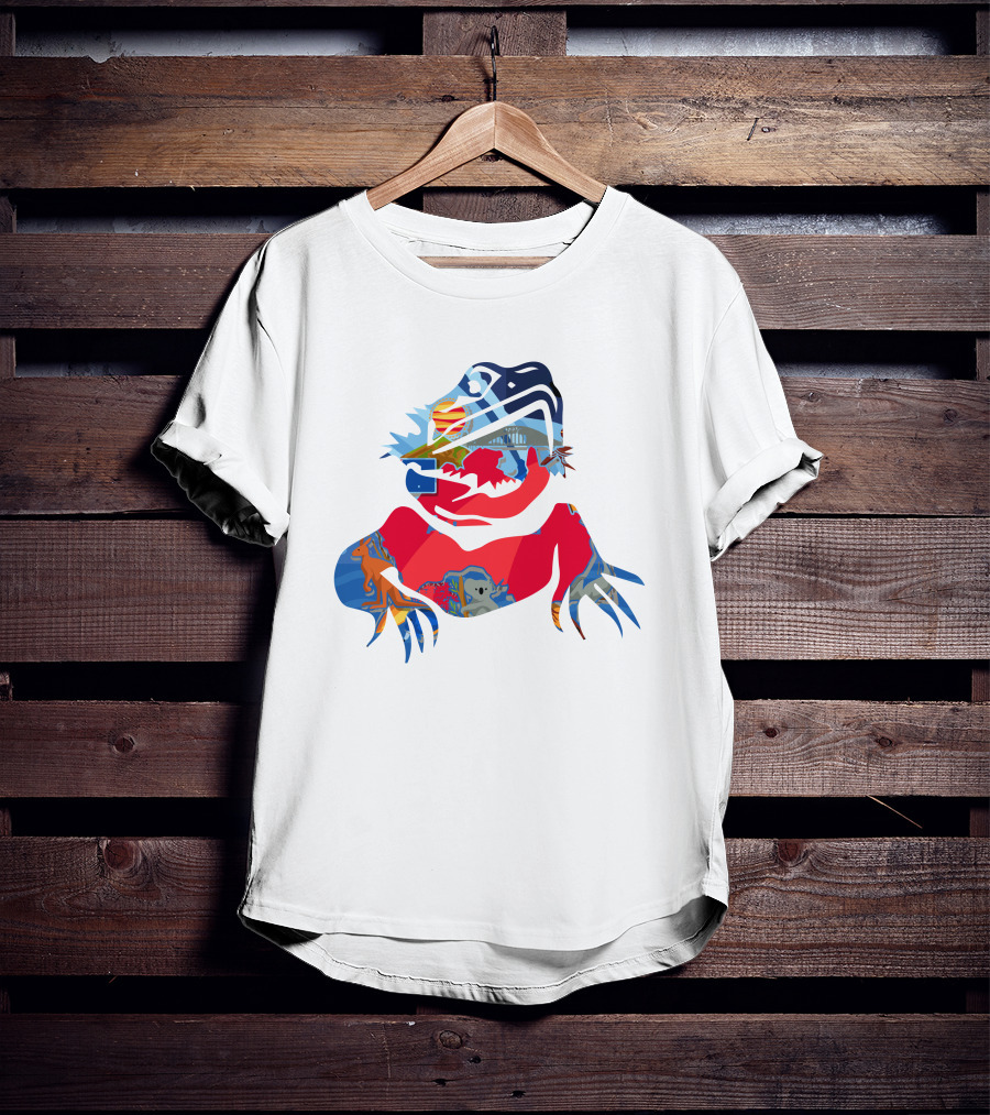 Australia Bearded Dragon Koala Sydney Opera House Beach Sunset Landscape T-Shirt
