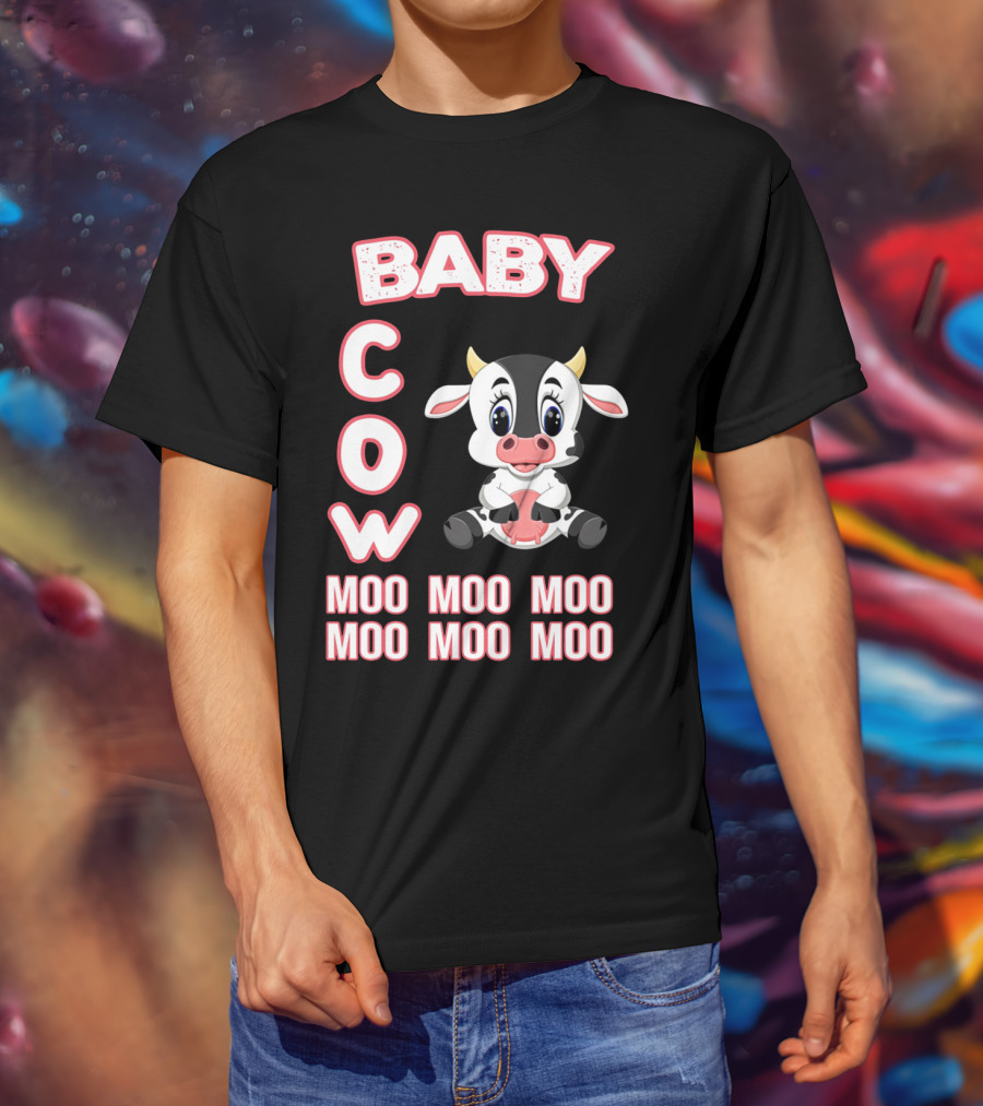 Baby COW Moo Moo Moo Moo Moo Moo Cute Cartoon T-Shirt