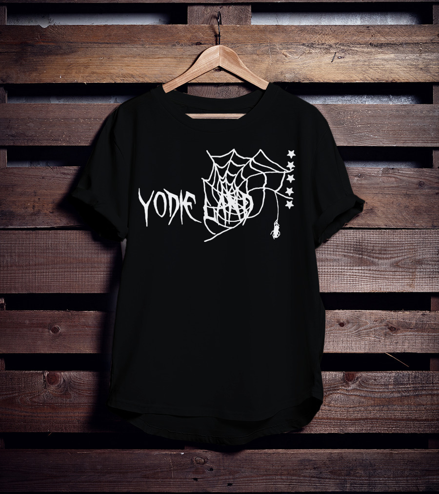 Yodie Land Spider Web Stars Black White T-Shirt