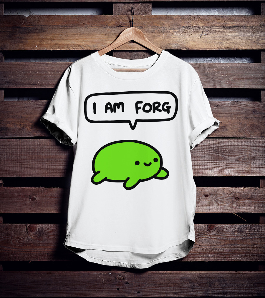I Am Forg Green Cartoon Character Speech Bubble T-Shirt