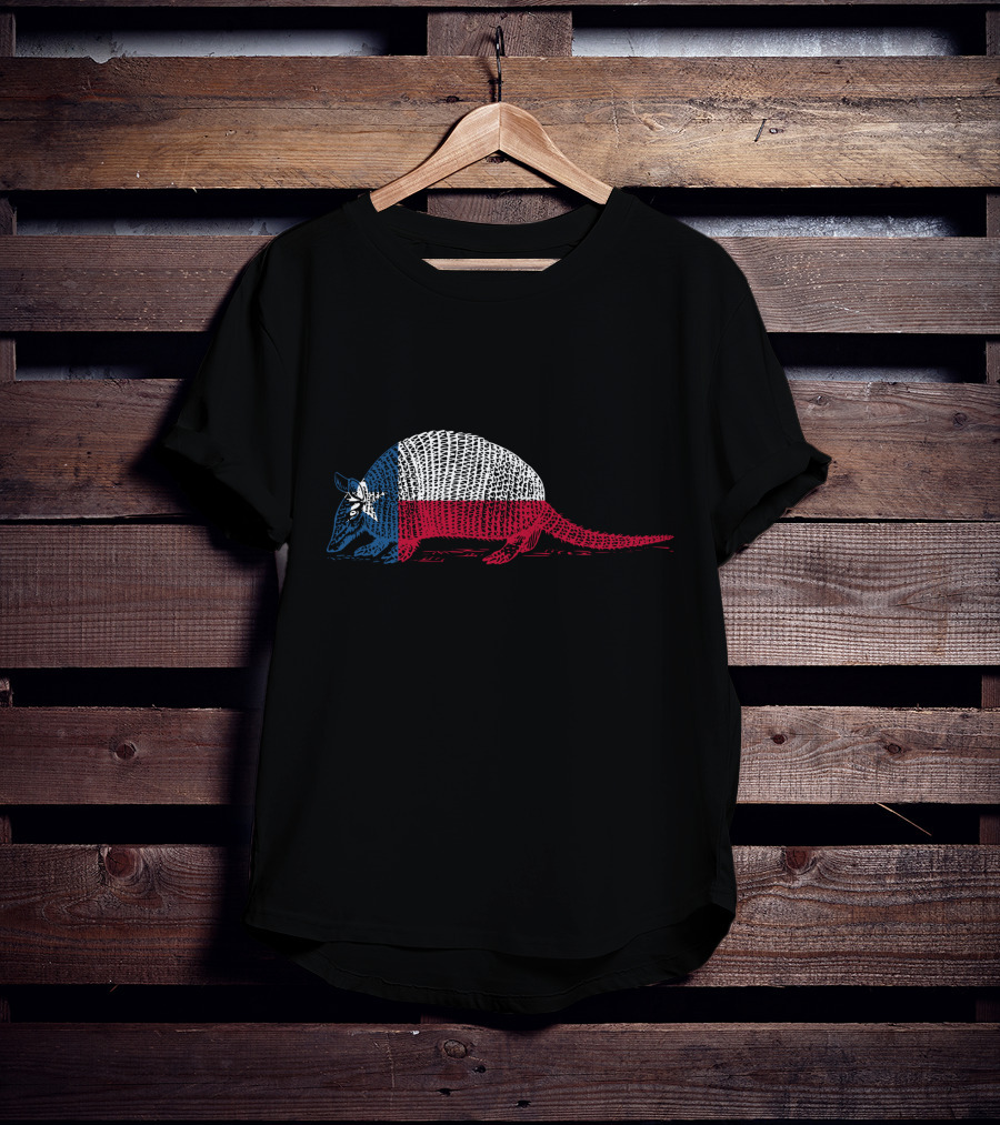 Armadillo Texas Flag Colors Texan Pride Armadillo T-Shirt