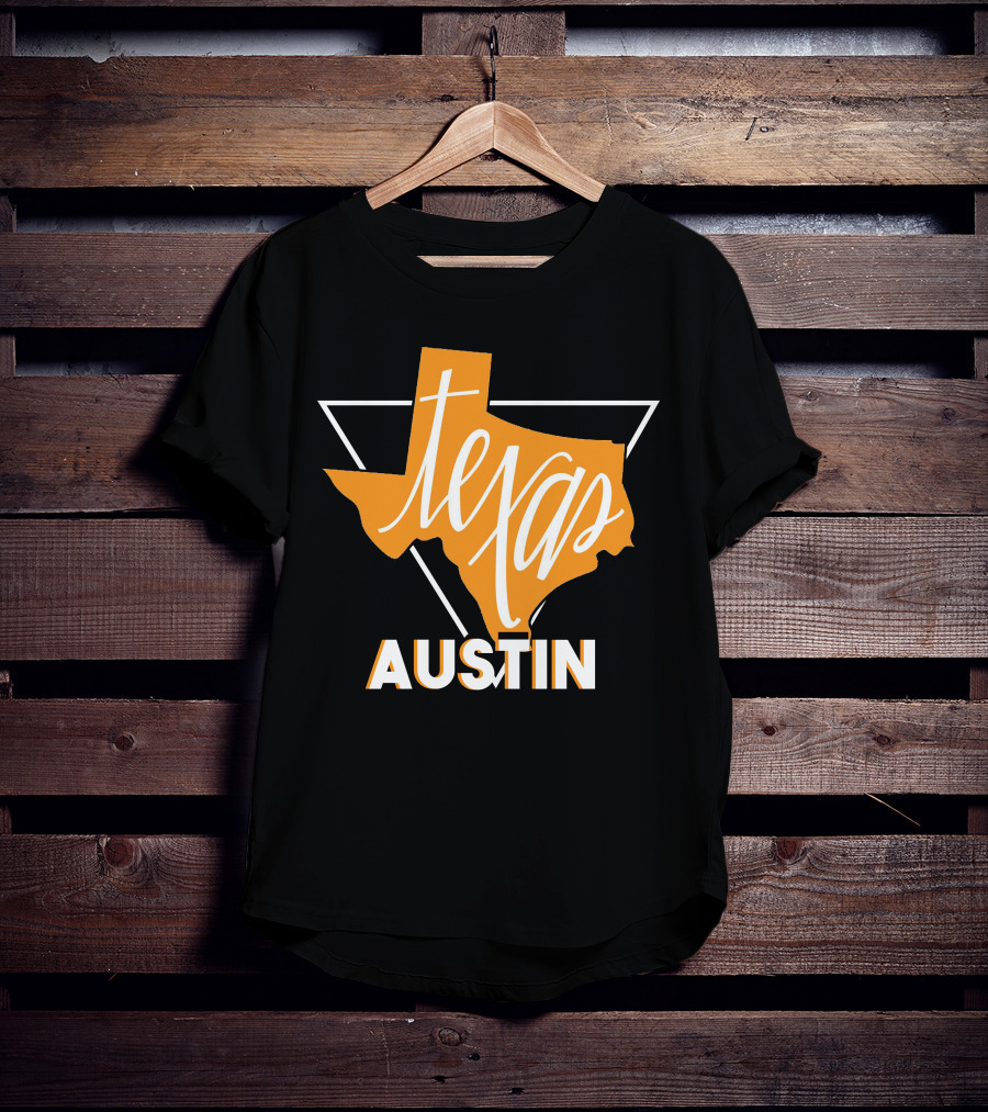Texas Map Austin Vintage Triangle T-Shirt