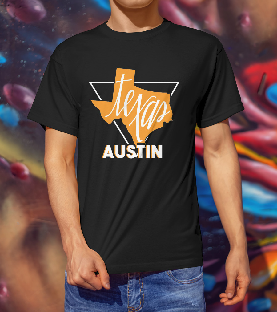 Texas Map Austin Vintage Triangle T-Shirt