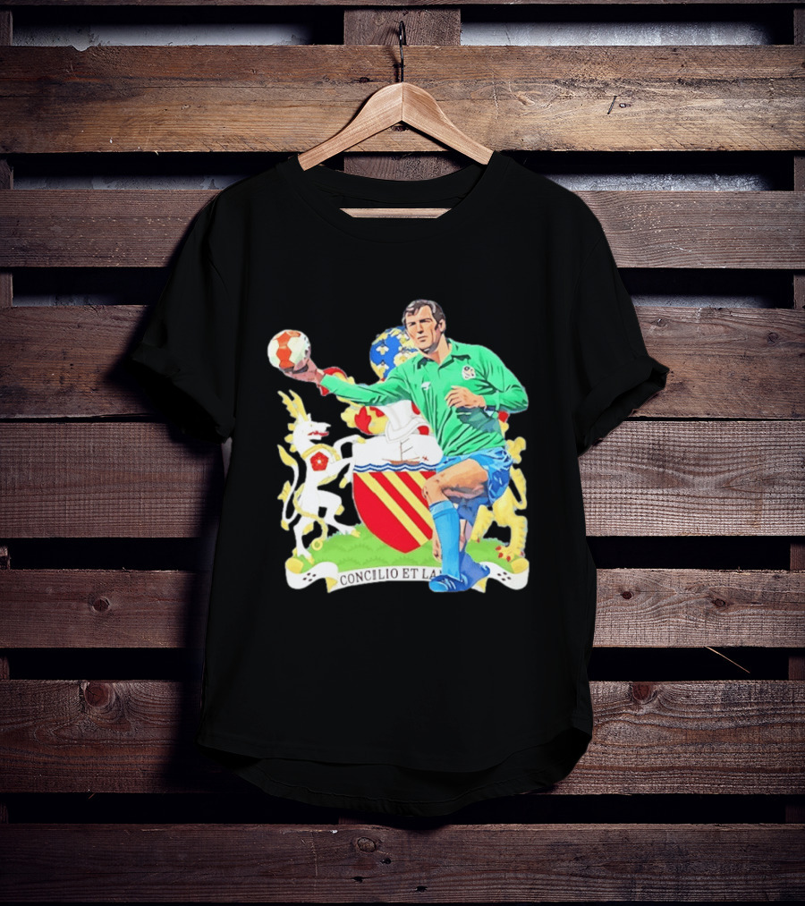 Joe Corrigan Manchester City Goalkeeper Concilio Et Labore Crest T-Shirt