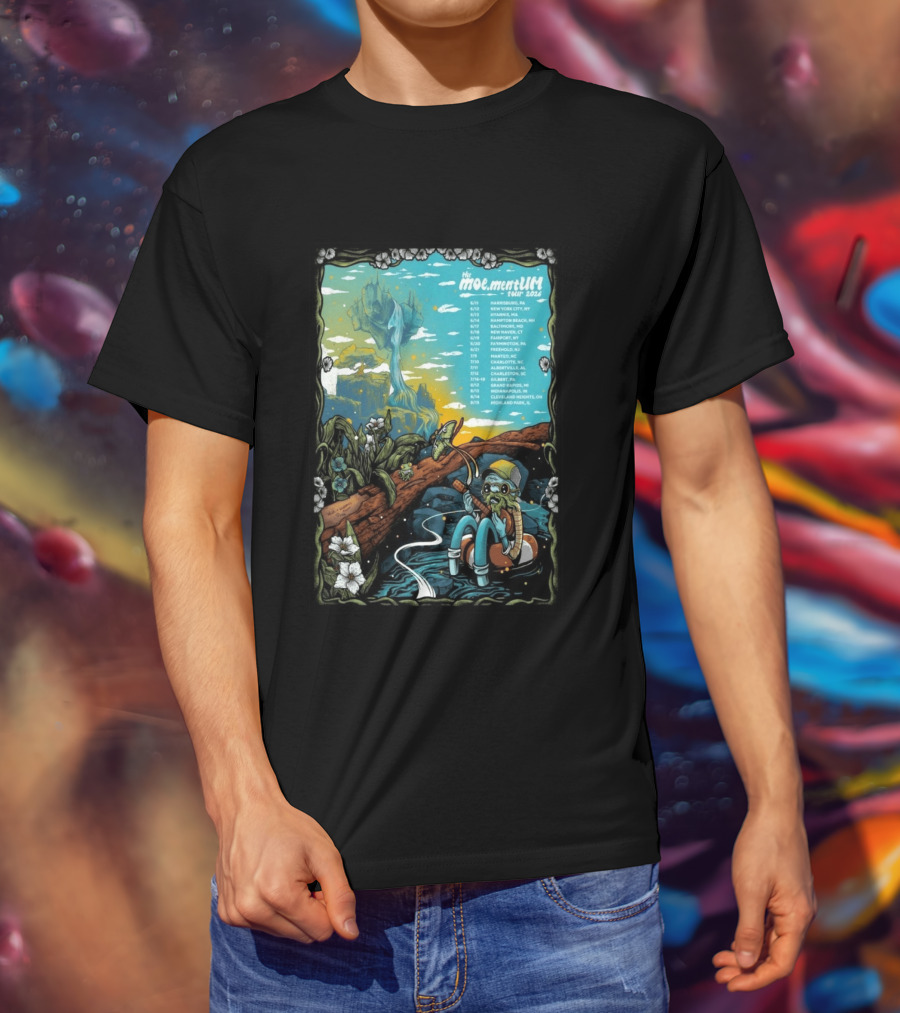 Moe.mentum Tour 2026 Dates With Surreal Nature Imagery And Character In Chill Scene T-Shirt