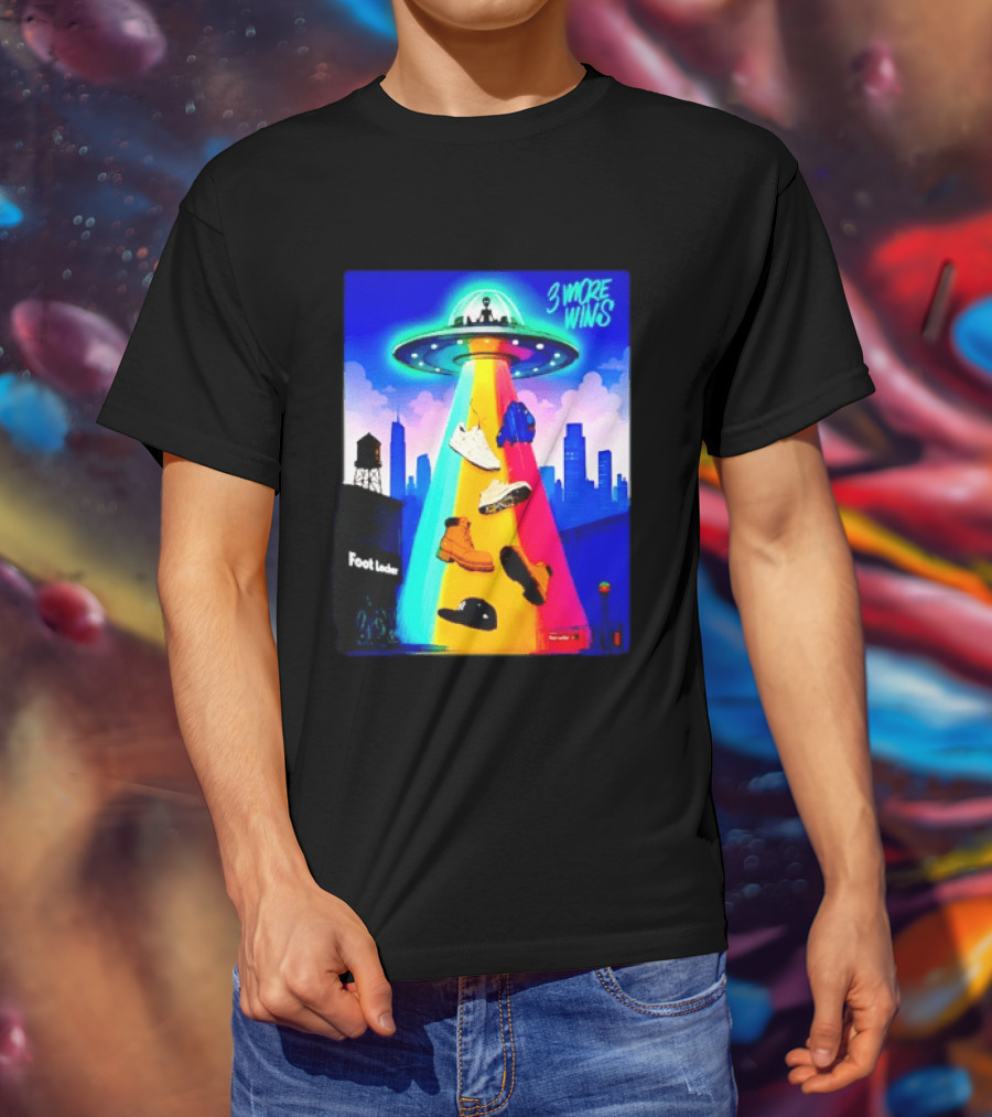San Antonio Spurs Victor Wembanyama 3 More Wins UFO Abduction Foot Locker T-Shirt