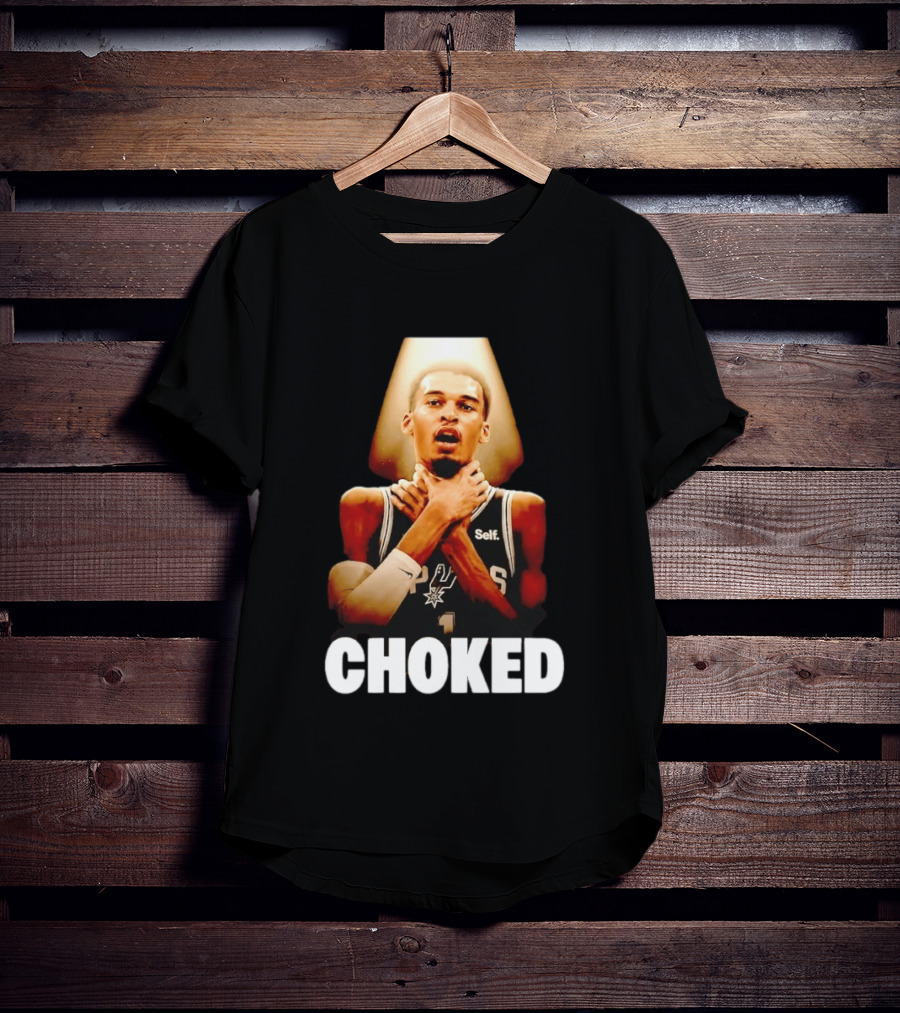 San Antonio Spurs Victor Wembanyama Choked Basketball Meme T-Shirt