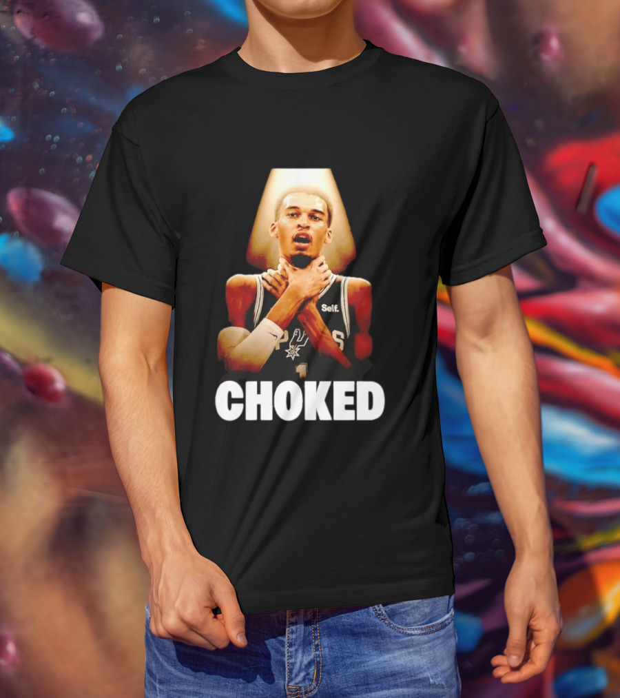 San Antonio Spurs Victor Wembanyama Choked Basketball Meme T-Shirt