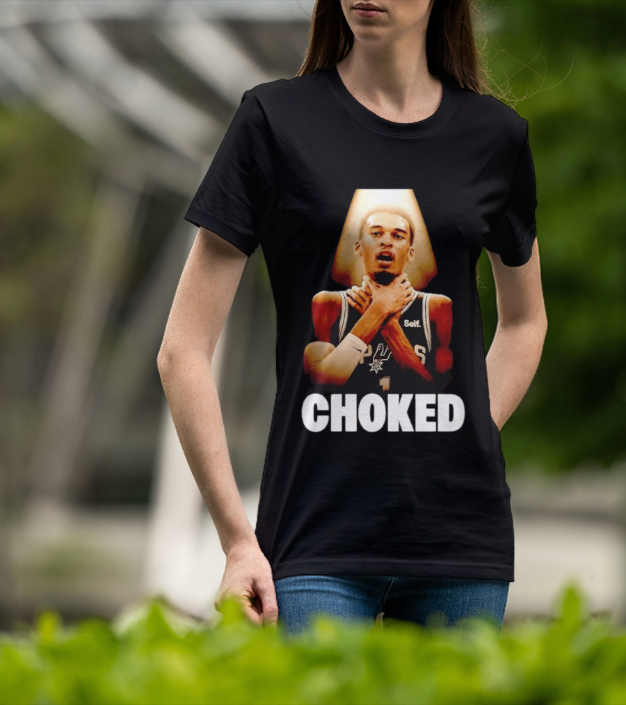 San Antonio Spurs Victor Wembanyama Choked Basketball Meme T-Shirt