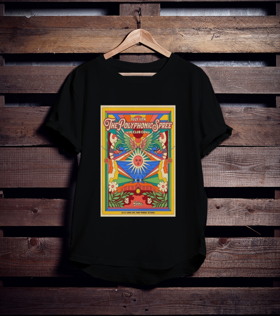 July 11 The Polyphonic Spree With Club Coma Fort Worth TX Tulips T-Shirt