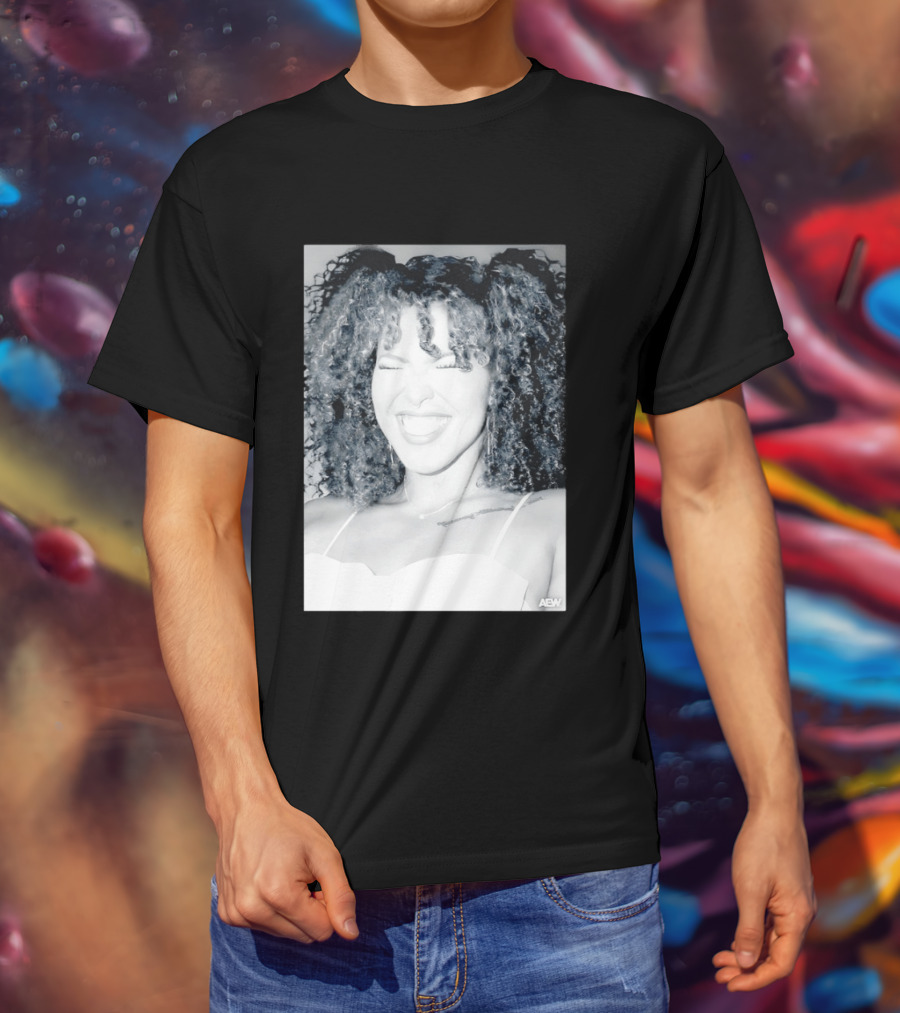 AEW Willow Nightingale Smile Black And White T-Shirt