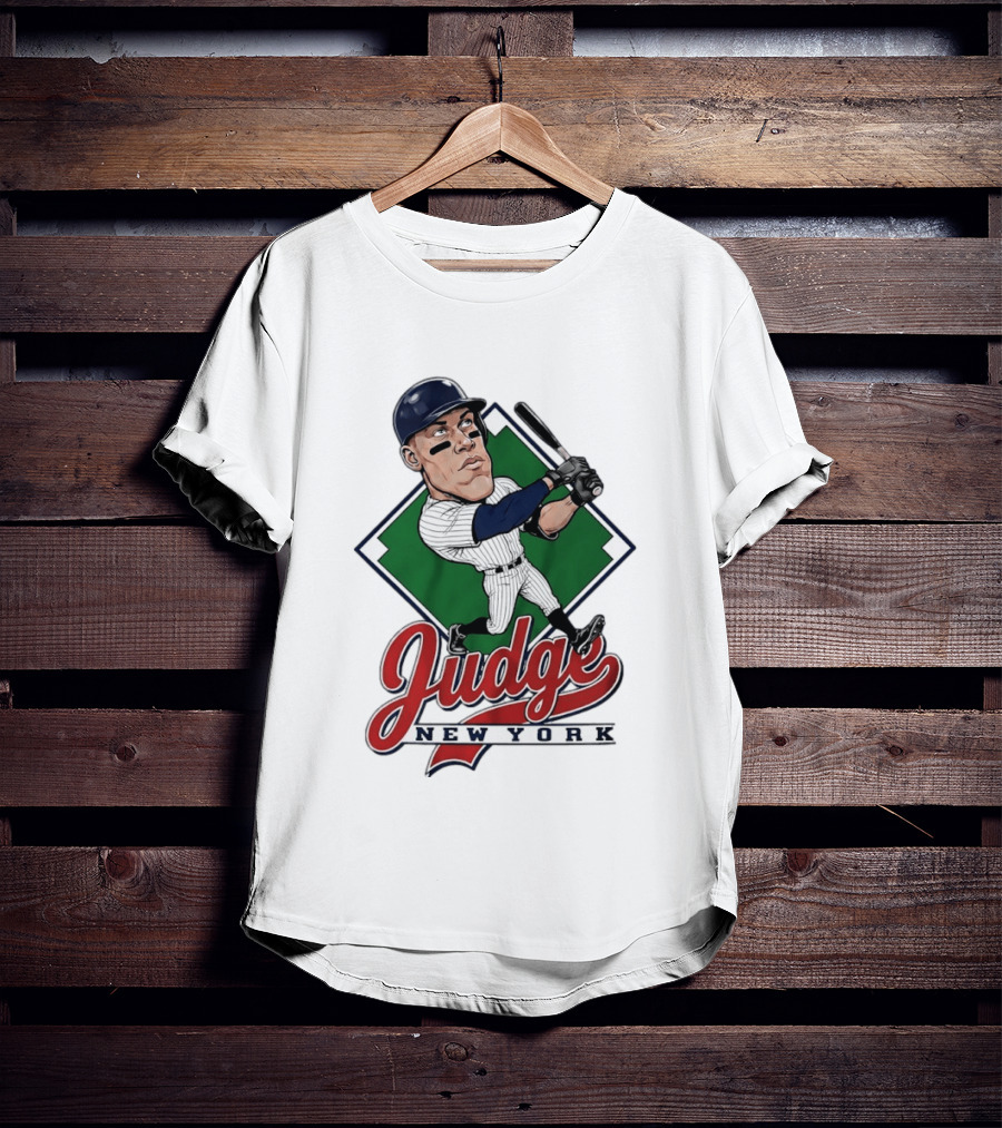 Judge New York Yankees Slugger Caricature Swing T-Shirt