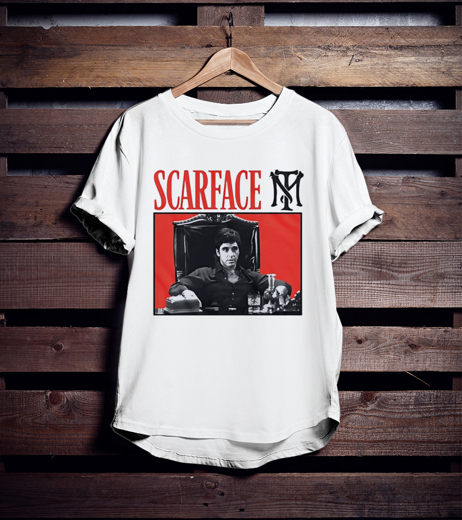 Scarface Tony Montana Al Pacino Iconic Scene Red T-Shirt