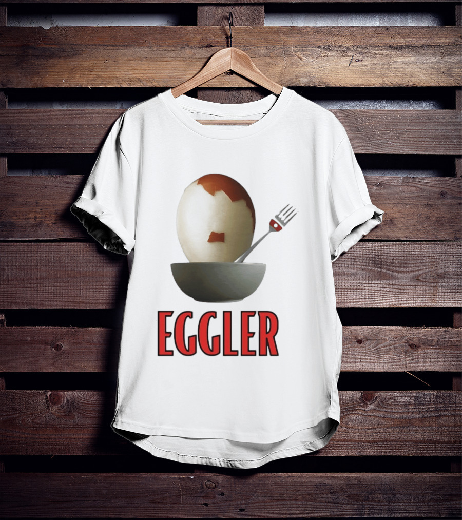 Eggler Chicken Egg Bowl Fork Comedy T-Shirt
