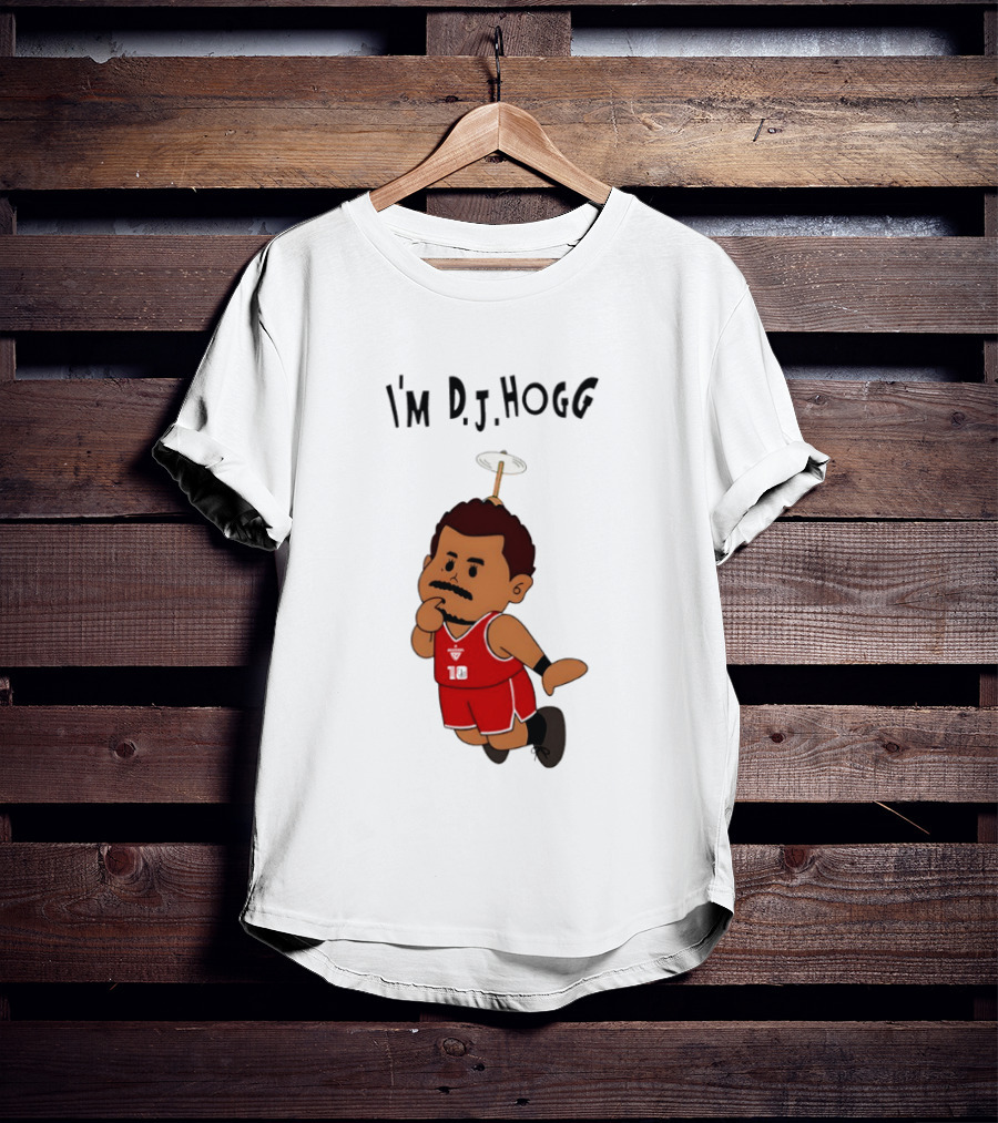 I'm DJ Hogg Basketball Player Red Uniform Cartoon T-Shirt