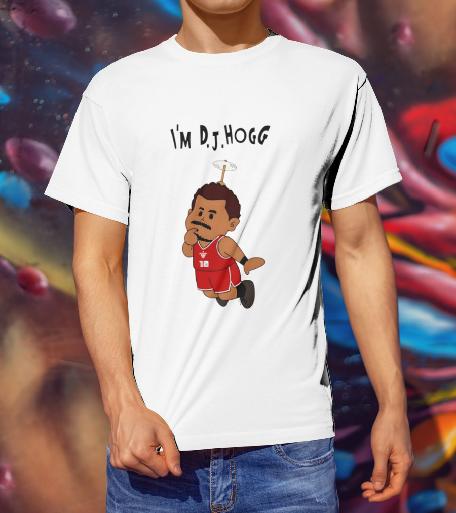 I'm DJ Hogg Basketball Player Red Uniform Cartoon T-Shirt