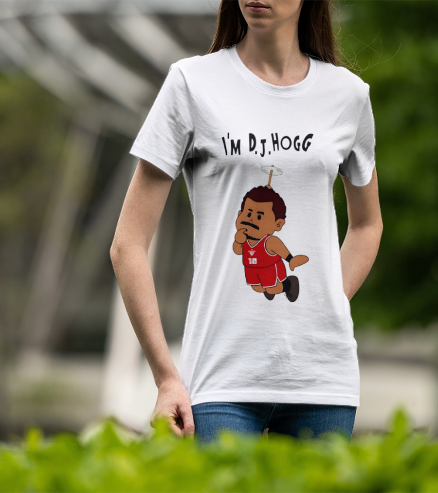 I'm DJ Hogg Basketball Player Red Uniform Cartoon T-Shirt
