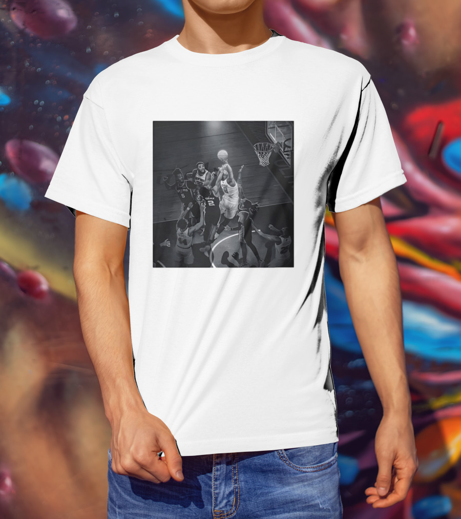 Jalen Brunson Karl Anthony Towns New York Knicks Vs San Antonio Spurs NBA Basketball Action T-Shirt