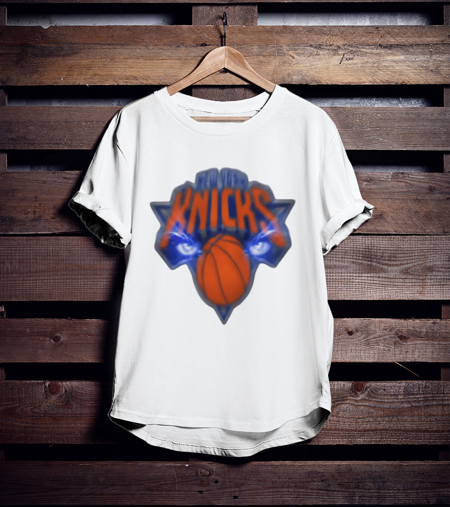 Blurry New York Knicks Basketball With Eye Motif T-Shirt