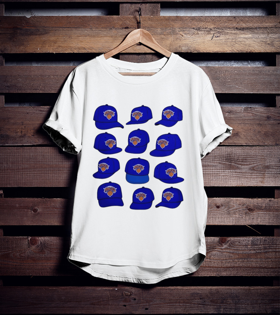 New York Knicks Blue Caps Collection With Iconic Basketball Team T-Shirt