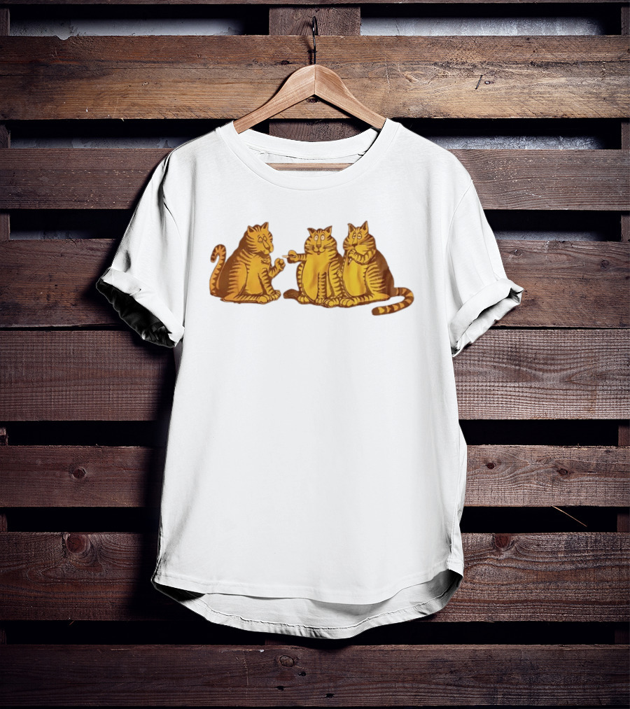 Super Cat Smoking Meme Trio Funny Cats Sharing Cigarettes T-Shirt