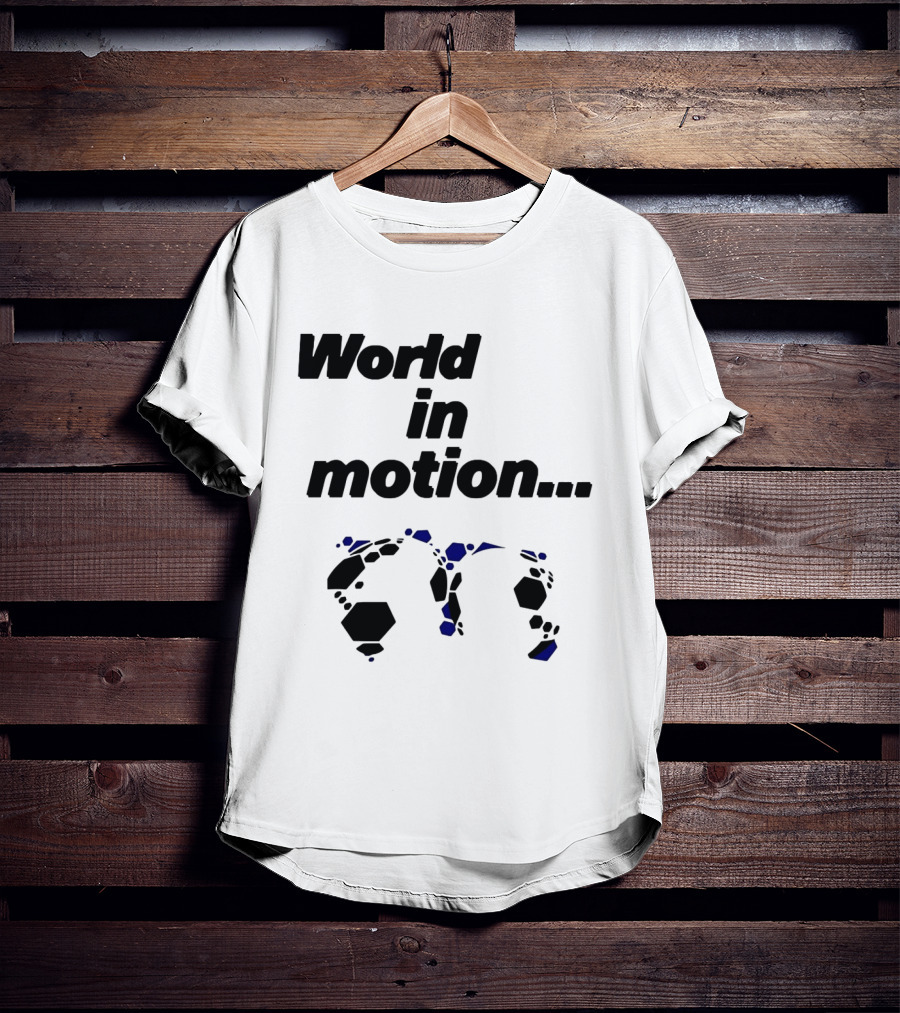 World In Motion Soccer Football Hexagon Shapes T-Shirt