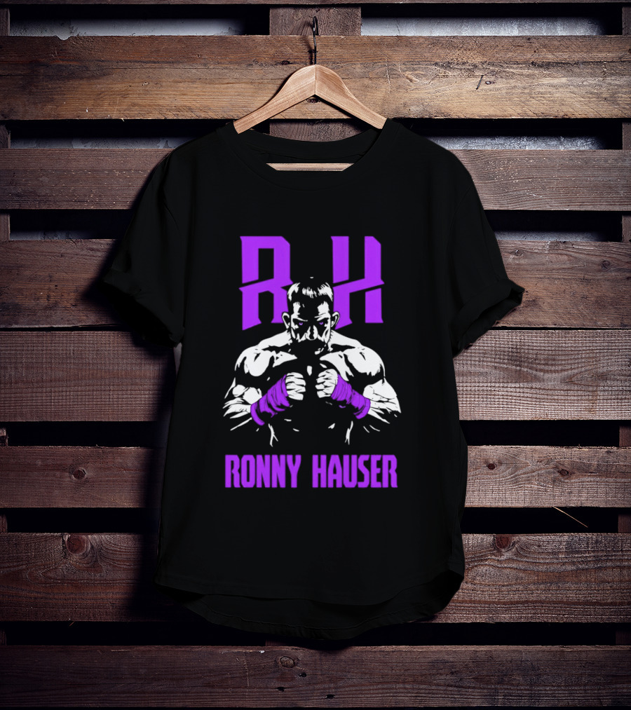 RH Ronny Hauser Wrestler With Purple Boxing Wraps T-Shirt