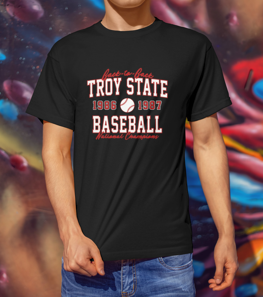 Troy State Baseball 1986 1987 National Champions T-Shirt