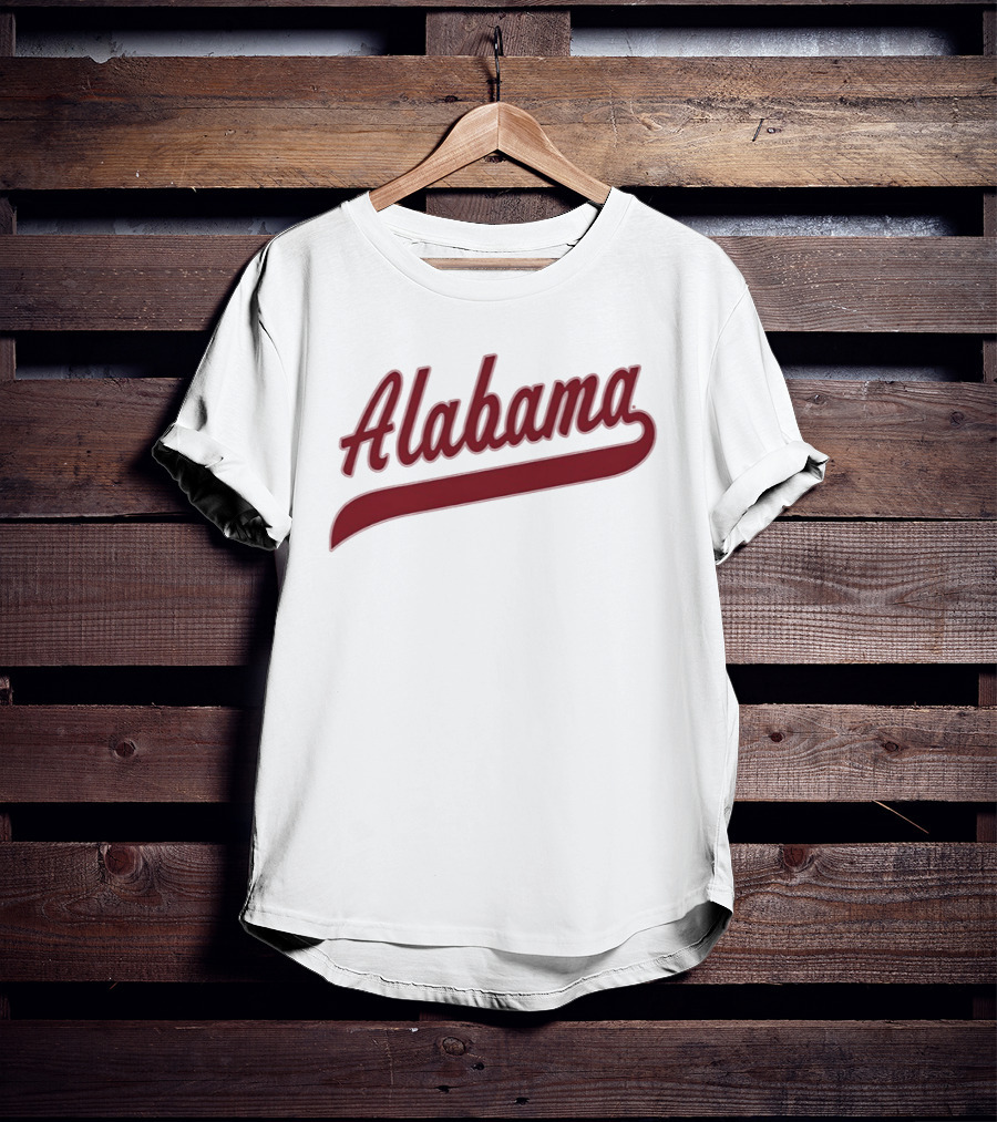 Alabama Baseball Cursive Style Lettering T-Shirt