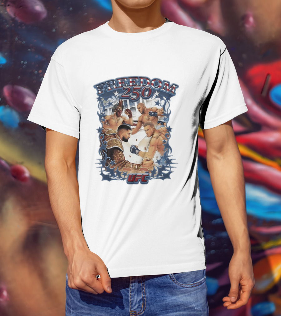 Freedom 250 UFC White House Showdown Ilia Topuria Vs Justin Gaethje Alex Pereira Vs Ciryl Gane T-Shirt