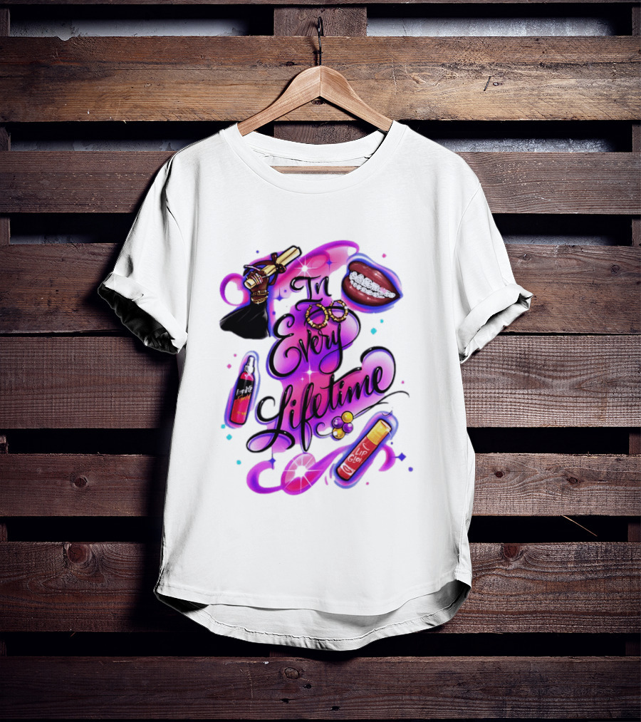 In Every Lifetime Lip Glow Gold Lip Graduation Black Girl Magic Aesthetic T-Shirt