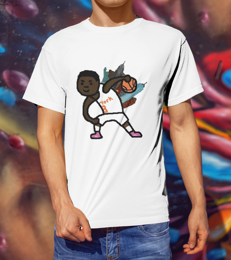 OG Anunoby New York Knicks Basketball Player Skyline T-Shirt