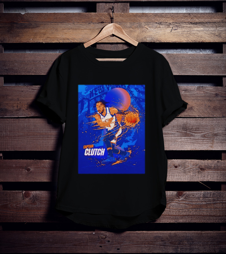 New York Knicks Captain Clutch Jalen Brunson Basketball Flames 2026 T-Shirt