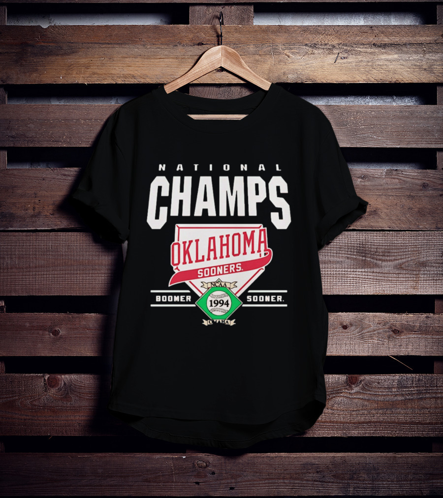 Oklahoma Sooners 1994 NCAA Baseball National Champs Boomer Sooner T-Shirt