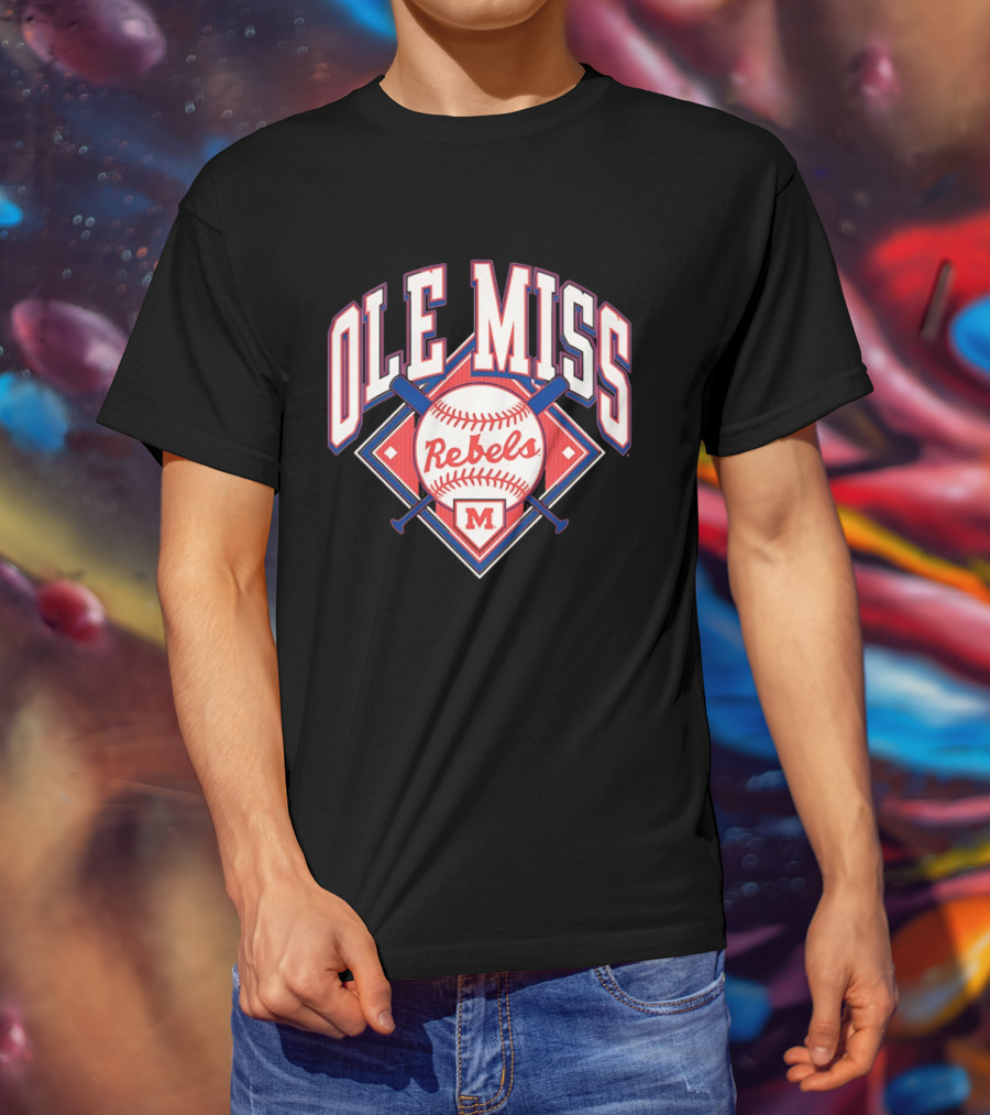 Ole Miss Rebels Baseball 2026 Team Merchandise Featuring Classic Logo And Red Baseball T-Shirt