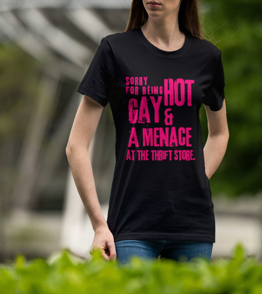 Sorry For Being Hot Gay And A Menace At The Thrift Store T-Shirt