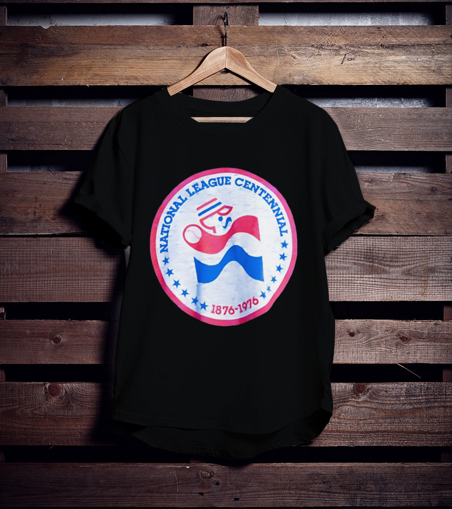 National League Centennial 1876 1976 Baseball Anniversary Retro MLB Bold Blue Red T-Shirt