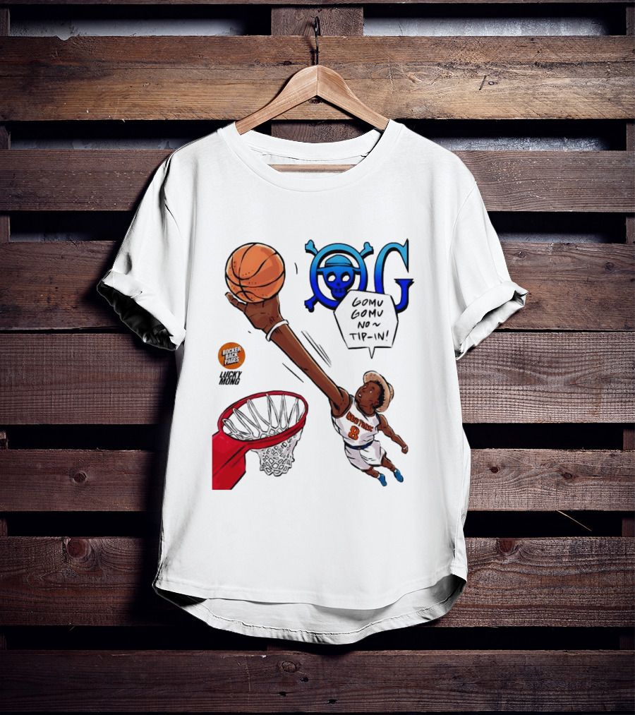 OG Anunoby X One Piece Luffy New York Knicks 2026 Gomu Gomu No Tip In Comic T-Shirt