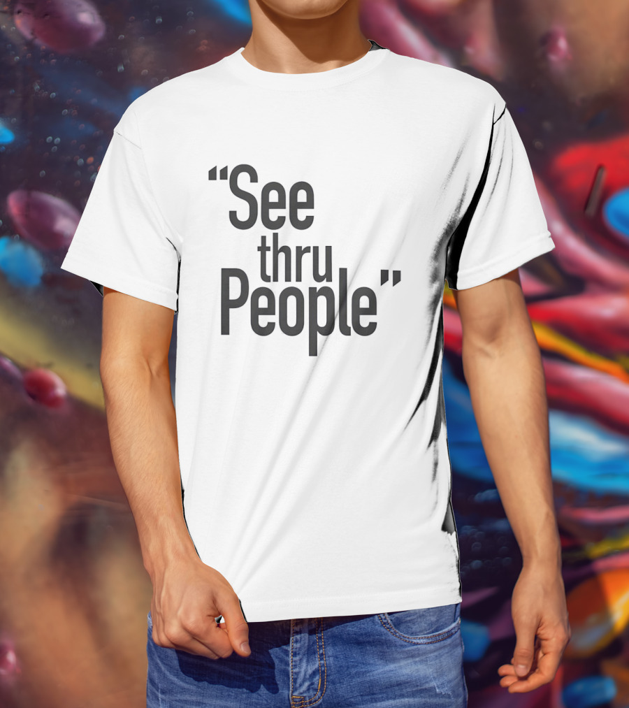 See Thru People Large Sans Serif Minimalist T-Shirt