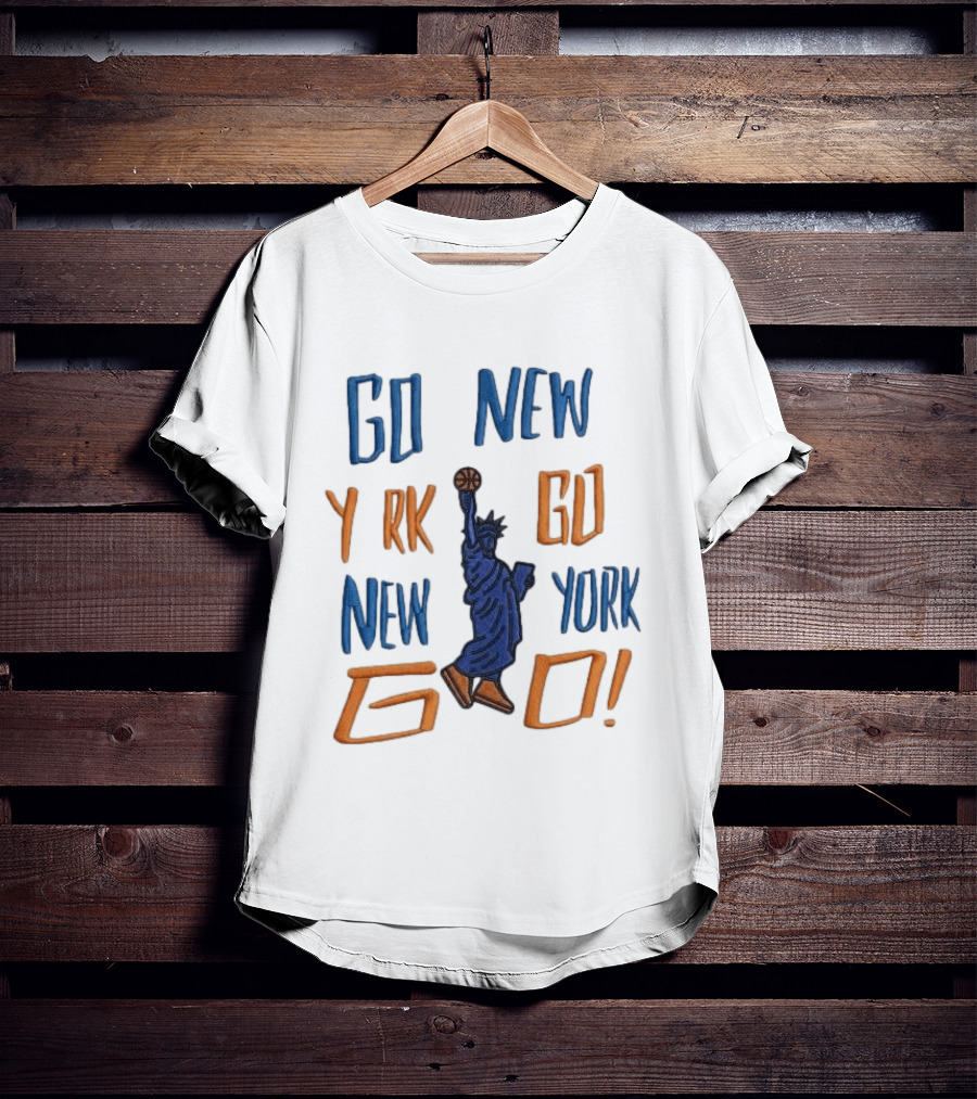 Go New York Go Statue Liberty Basketball T-Shirt