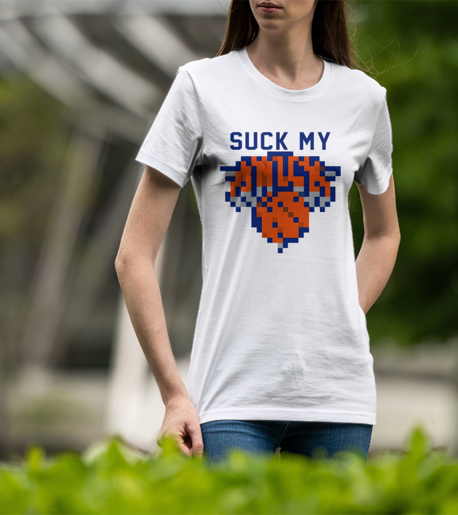 Suck My Knick Pixel Knicks Basketball T-Shirt