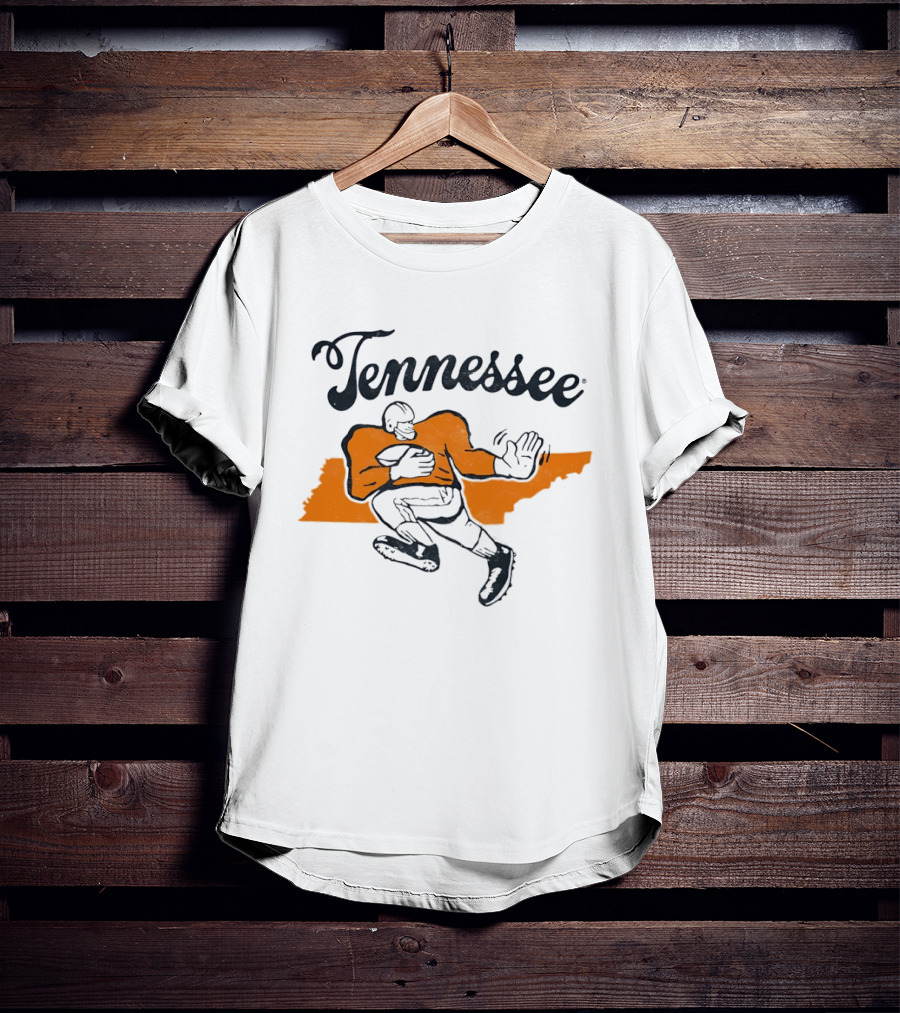 Tennessee Football Map Vintage Style Football Player T-Shirt