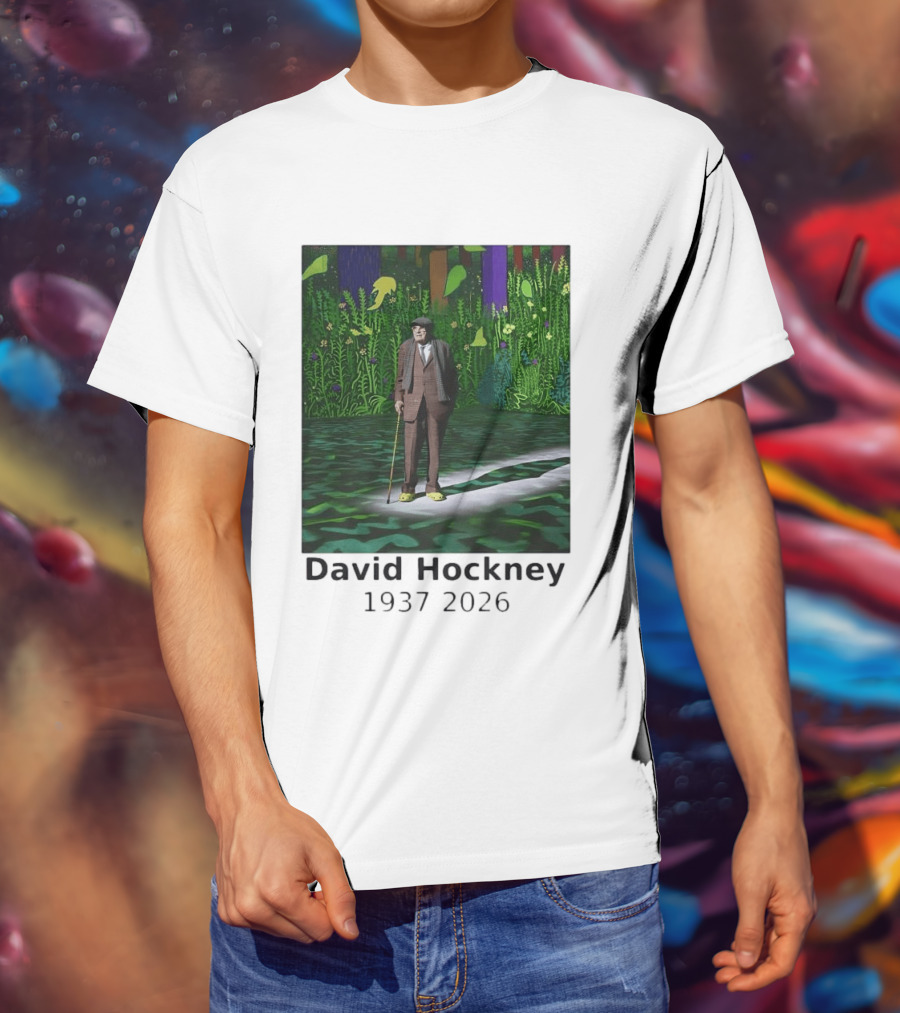 David Hockney 1937 2026 Colorful Garden Painting Memorial T-Shirt