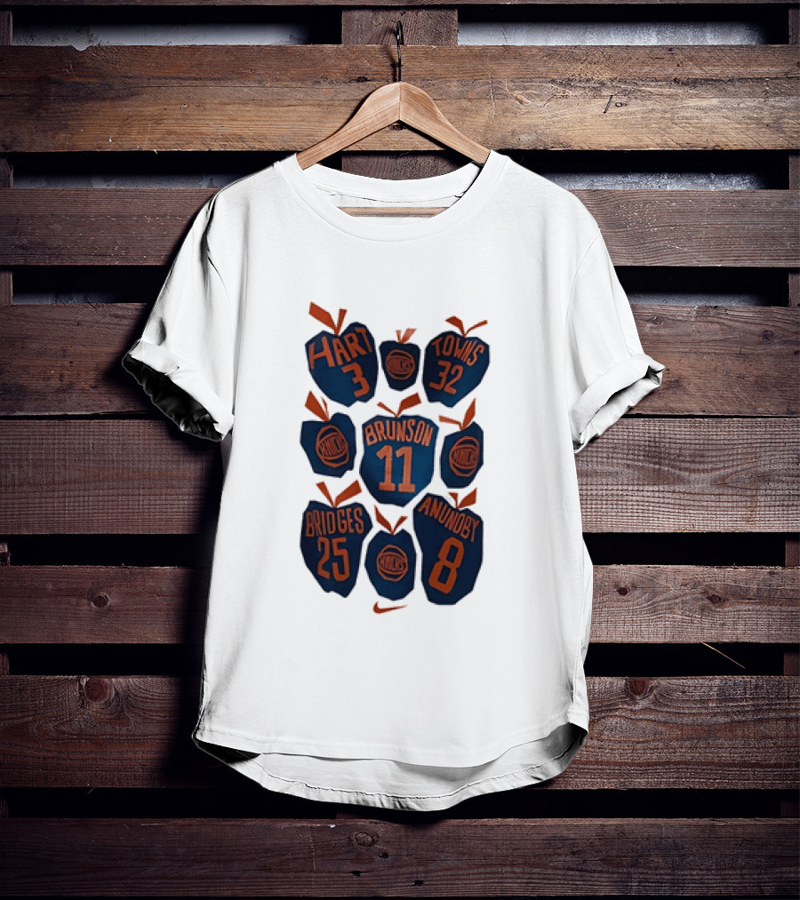 New York Knicks NBA Hart Brunson Towns Bridges Anunoby Big Apple Legends T-Shirt