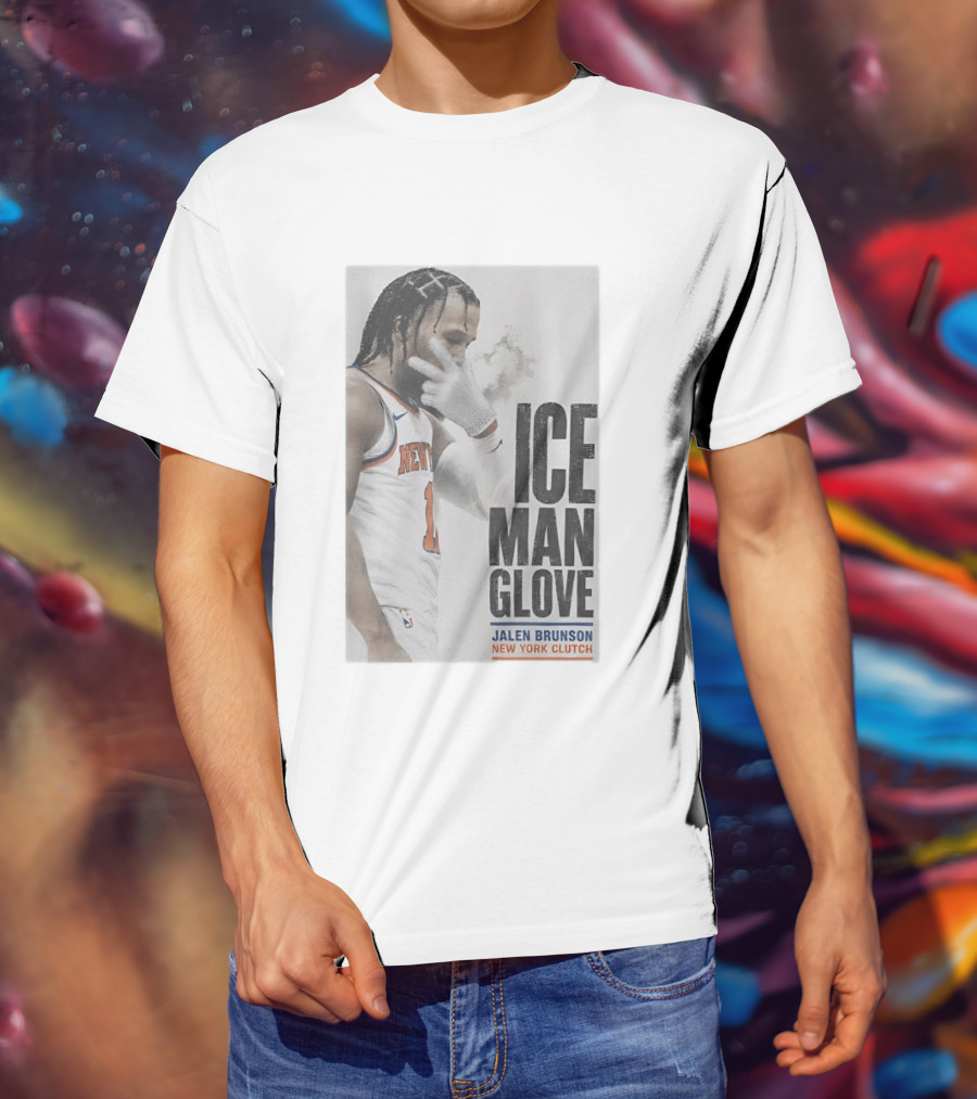 Jalen Brunson Ice Man Glove New York Knicks Clutch T-Shirt