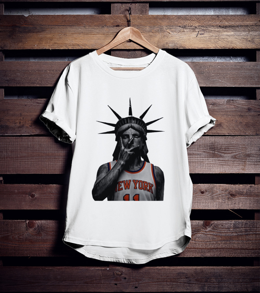 New York Knicks Jalen Brunson Statue Of Liberty Basketball Legend The Wait Is Over T-Shirt